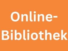 Orangener Hintergrund auf dem "Online-Bibliothek" steht.